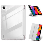 For Xiaomi Redmi Pad SE Case Tri-Fold Stand Leather+TPU+Acrylic Clear Back Tablet Cover