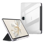 Til Honor Pad 9 Etui Tre-foldbart Stativ Læder + TPU + Akryl Klart Bagside Tablet Cover