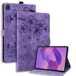 For Lenovo Tab K10C / Tab E10C Case Card Slots Leather Tablet Stand Folio Cover Flower Cat