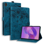 For Lenovo Tab K10C / Tab E10C Case Card Slots Leather Tablet Stand Folio Cover Flower Cat