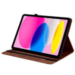 For iPad (2025)  /  10.9 (2022) Leather Case Heart Imprint Foldable Stand Card Slot Stylus Holder Tablet Cover