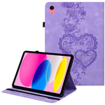 For iPad (2025)  /  10.9 (2022) Leather Case Heart Imprint Foldable Stand Card Slot Stylus Holder Tablet Cover