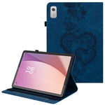 Læderetui til Lenovo Tab M9 TB-310FU med præget hjerte, sammenfoldeligt stativ, kortholder og holder til stylus, tabletcover