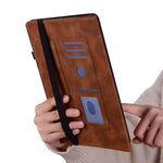For Lenovo Tab M10 (Gen 3) Leather Case Heart Imprint Foldable Stand Card Slot Stylus Holder Tablet Cover