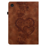 For Lenovo Tab M10 (Gen 3) Leather Case Heart Imprint Foldable Stand Card Slot Stylus Holder Tablet Cover