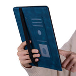 For Lenovo Tab Plus Leather Case Heart Imprint Foldable Stand Card Slot Stylus Holder Tablet Cover