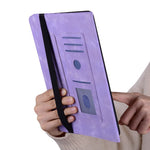 For Lenovo Tab M10 Plus (3rd Gen) Leather Case Heart Imprint Foldable Stand Card Slot Stylus Holder Tablet Cover