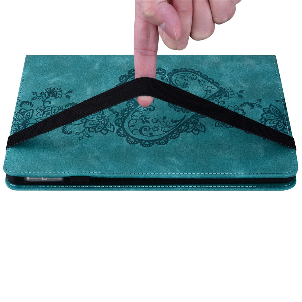 For Xiaomi Redmi Pad SE 4G 8.7 inch Leather Case Heart Imprint Foldable Stand Card Slot Stylus Holder Tablet Cover