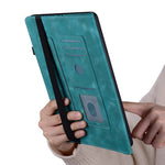 For Xiaomi Redmi Pad SE 4G 8.7 inch Leather Case Heart Imprint Foldable Stand Card Slot Stylus Holder Tablet Cover