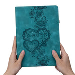 For Xiaomi Redmi Pad SE 4G 8.7 inch Leather Case Heart Imprint Foldable Stand Card Slot Stylus Holder Tablet Cover