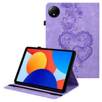 For Xiaomi Redmi Pad SE 4G 8.7 inch Leather Case Heart Imprint Foldable Stand Card Slot Stylus Holder Tablet Cover