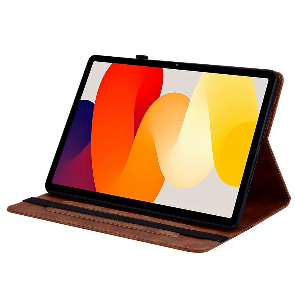 For Xiaomi Redmi Pad SE Leather Case Heart Imprint Foldable Stand Card Slot Stylus Holder Tablet Cover