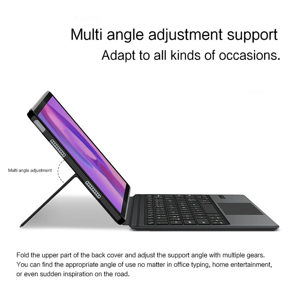 For Lenovo Idea Tab Pro /  Xiaoxin Pad Pro 12.7 (2025) Leather Case + Touchpad Bluetooth-Compatible Keyboard (without Backlit)