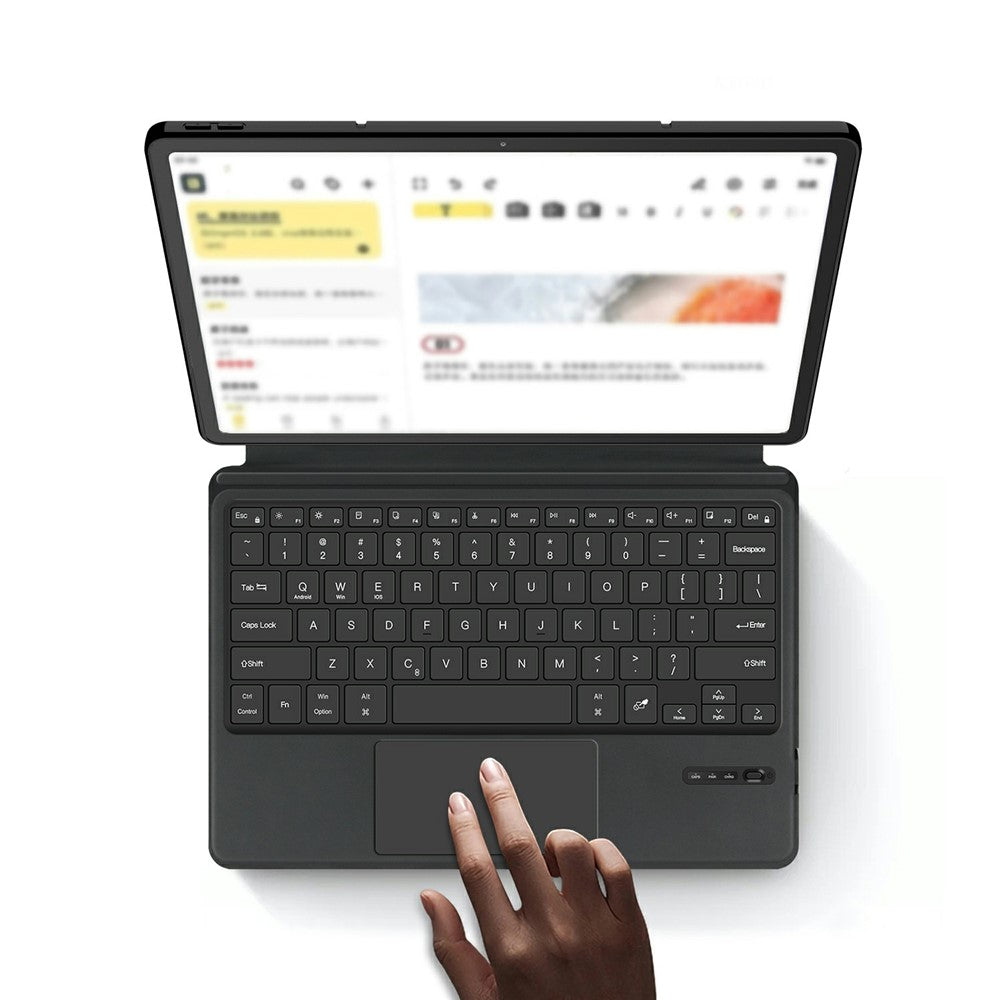 For Lenovo Idea Tab Pro /  Xiaoxin Pad Pro 12.7 (2025) Leather Case + Touchpad Bluetooth-Compatible Keyboard (without Backlit)