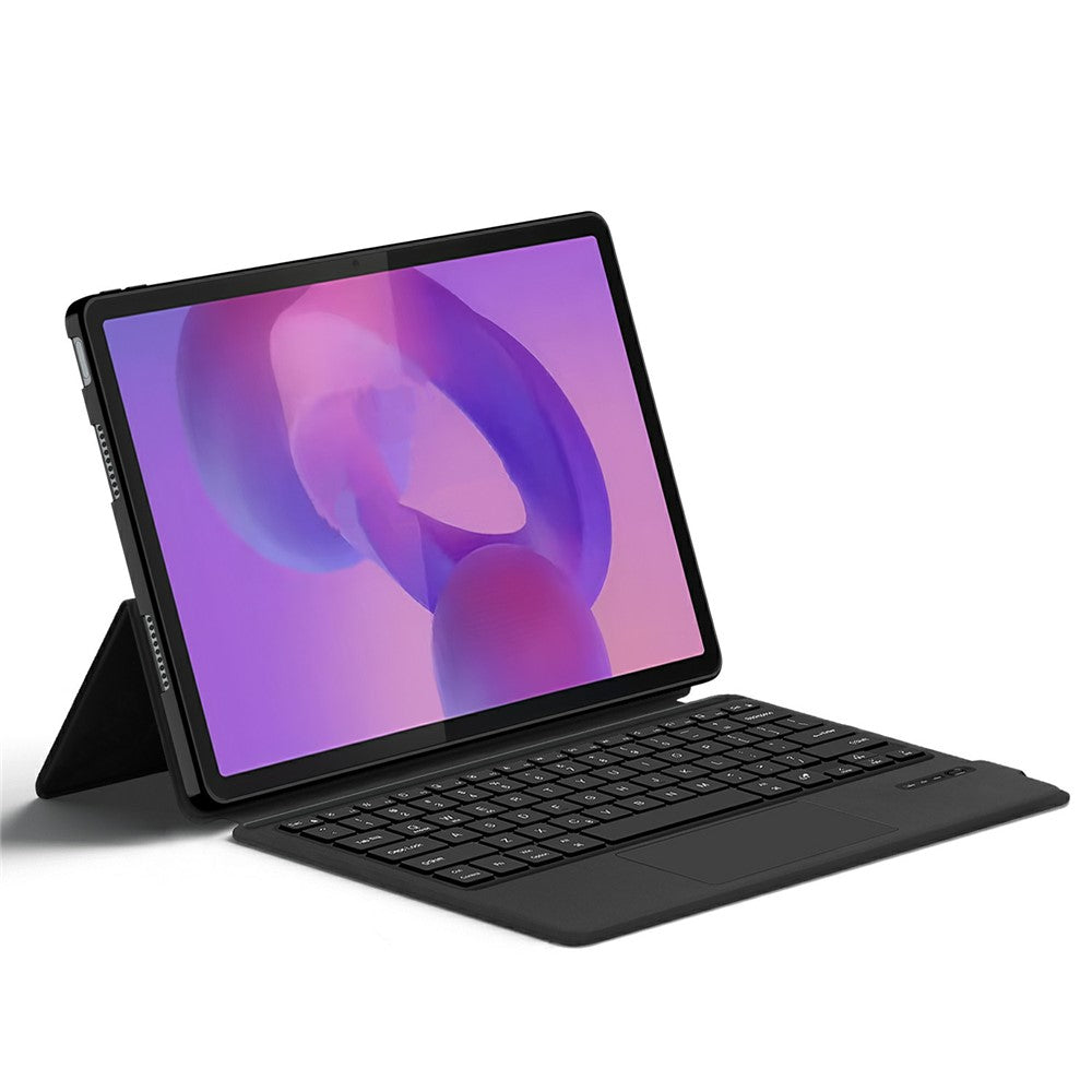 For Lenovo Idea Tab Pro /  Xiaoxin Pad Pro 12.7 (2025) Leather Case + Touchpad Bluetooth-Compatible Keyboard (without Backlit)