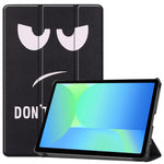 Til Samsung Galaxy Tab S10 Lite / S10 FE / S9 FE etui med mønstertryk i læder og stander til tablet
