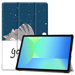 Til Samsung Galaxy Tab S10 Lite / S10 FE / S9 FE etui med mønstertryk i læder og stander til tablet