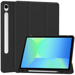 For Samsung Galaxy Tab S10 Lite / S10 FE / S9 FE Stand Case Shock-Absorbent Leather Tablet Cover with Pen Slot