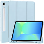 For Samsung Galaxy Tab S10 Lite / S10 FE / S9 FE Stand Case Shock-Absorbent Leather Tablet Cover with Pen Slot