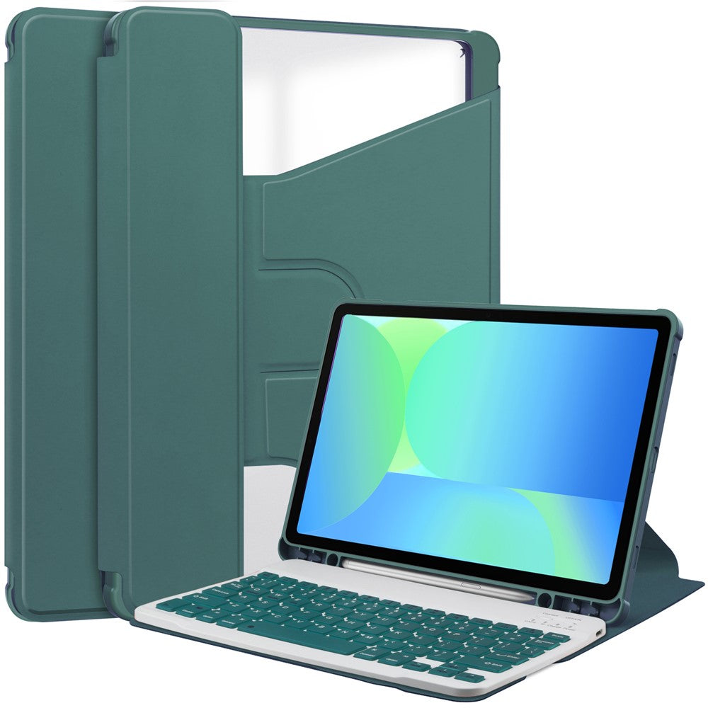 For Samsung Galaxy Tab S10 Lite / S10 FE / S9 FE Case 360 Degree Rotary Stand PU Leather+Acrylic Tablet Cover (Without Keyboard)