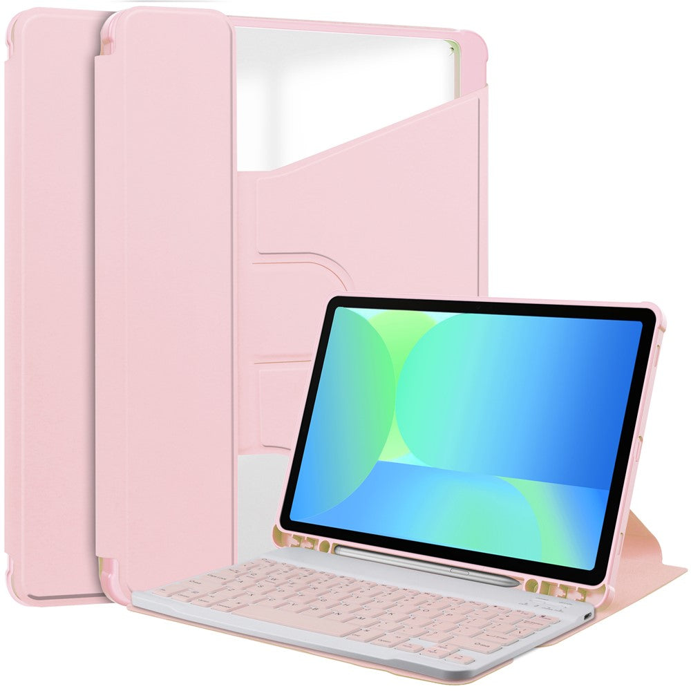 For Samsung Galaxy Tab S10 Lite / S10 FE / S9 FE Case 360 Degree Rotary Stand PU Leather+Acrylic Tablet Cover (Without Keyboard)
