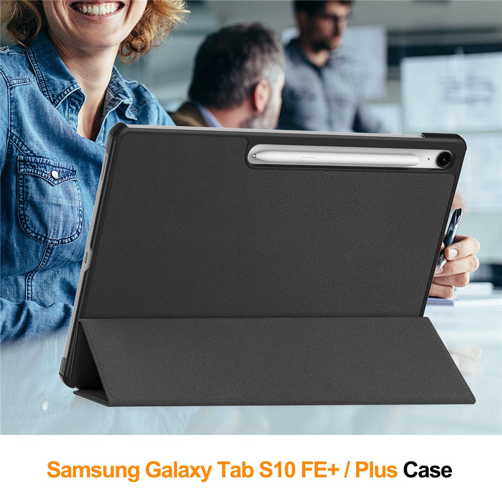 Til Samsung Galaxy Tab S10 FE+ Cover Anti-Drop Læder Stand Tablet Etui