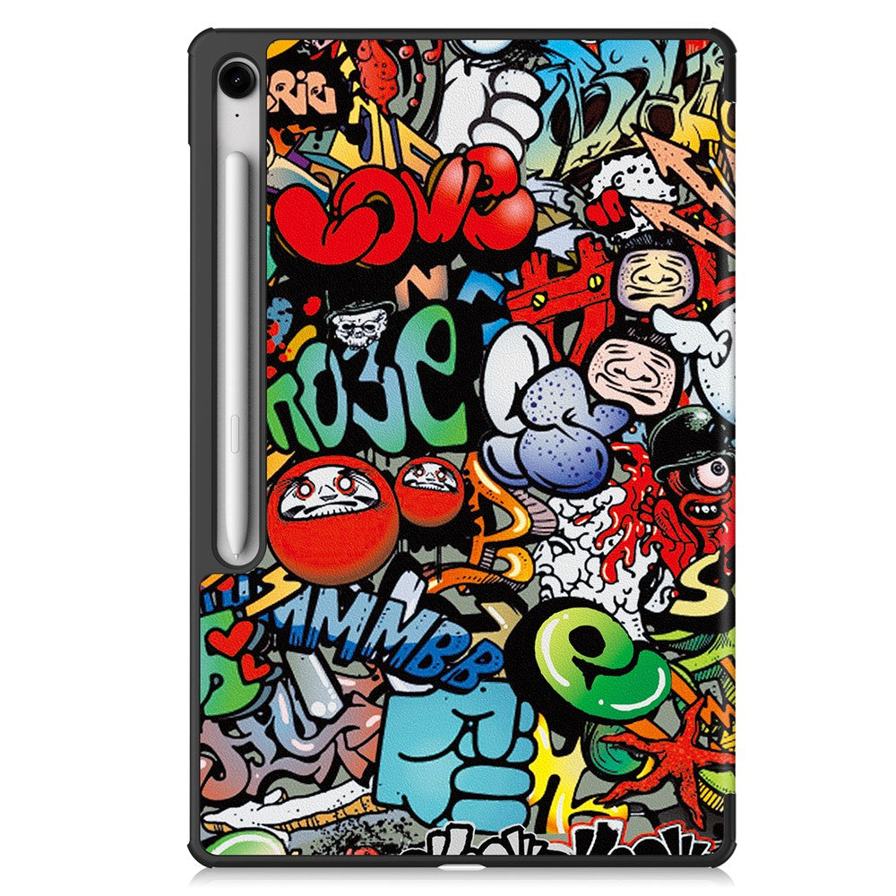 Til Samsung Galaxy Tab S10 FE+ Cover med Mønstertryk, Læder Stand Tablet Cover