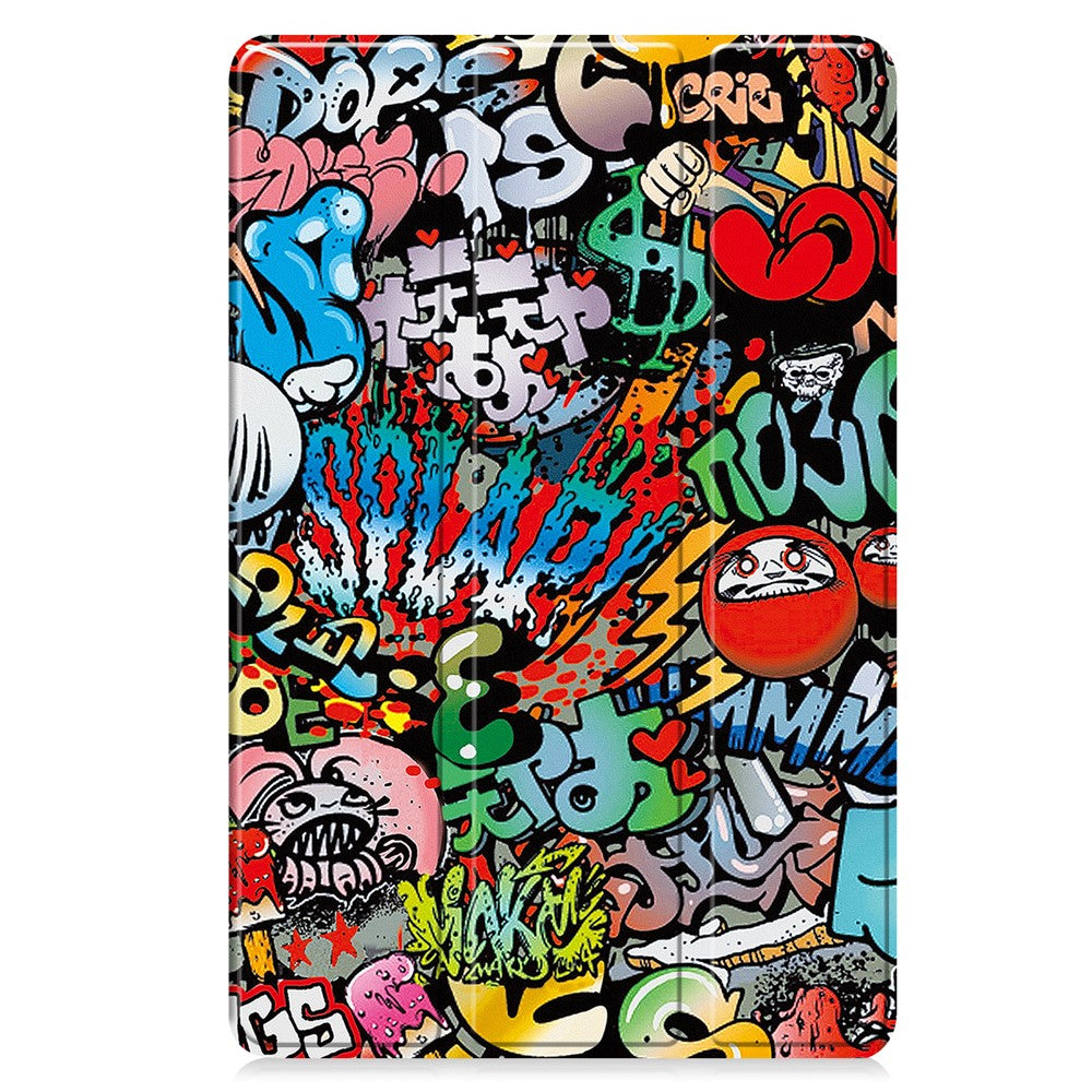 Til Samsung Galaxy Tab S10 FE+ Cover med Mønstertryk, Læder Stand Tablet Cover
