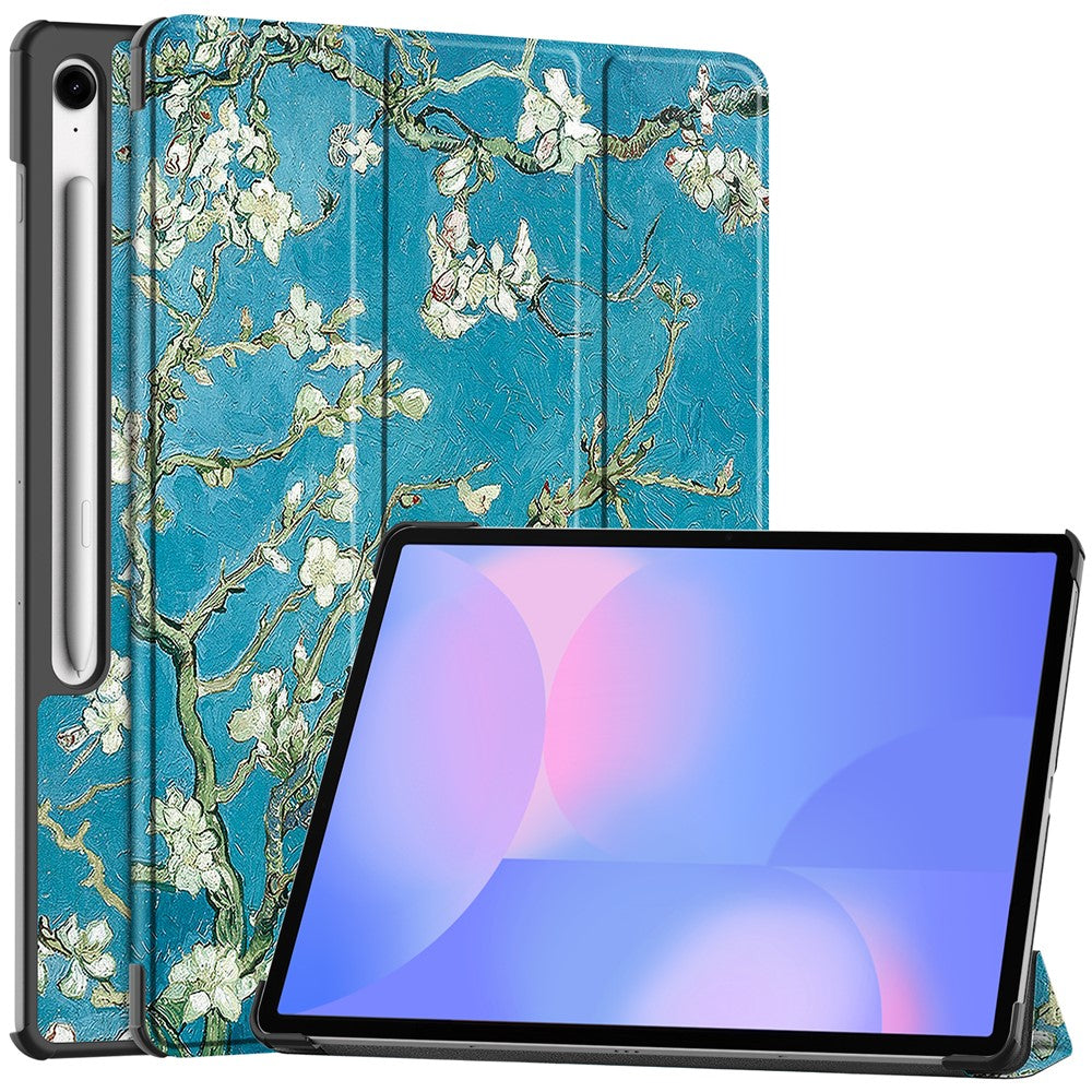 Til Samsung Galaxy Tab S10 FE+ Cover med Mønstertryk, Læder Stand Tablet Cover