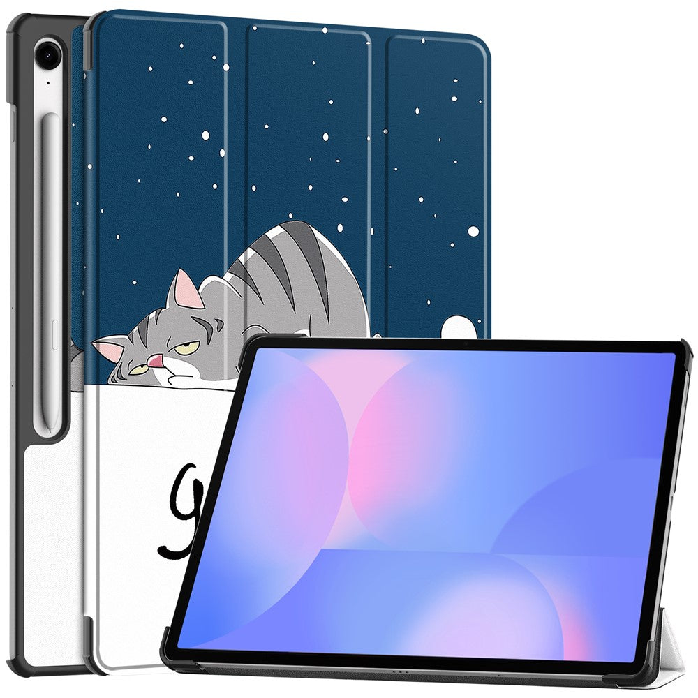 Til Samsung Galaxy Tab S10 FE+ Cover med Mønstertryk, Læder Stand Tablet Cover
