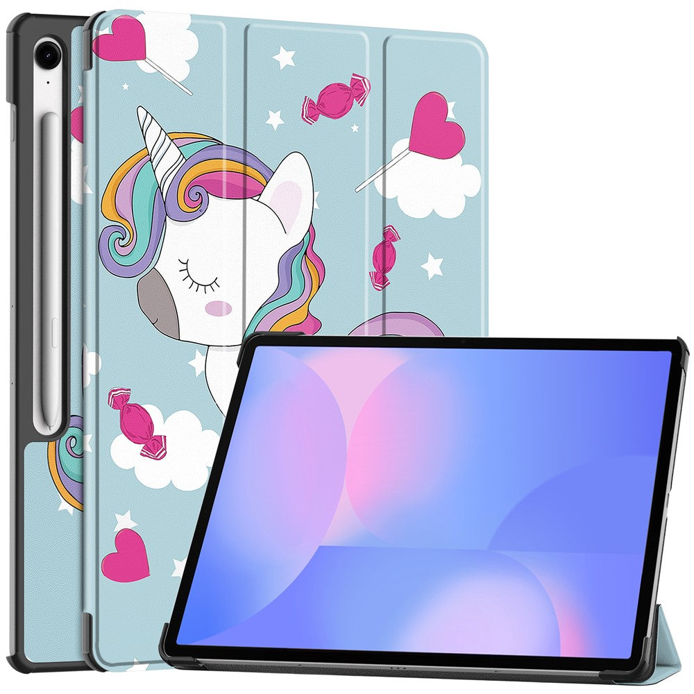 Til Samsung Galaxy Tab S10 FE+ Cover med Mønstertryk, Læder Stand Tablet Cover