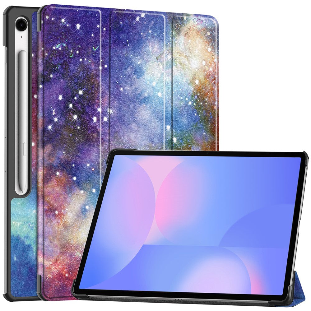 Til Samsung Galaxy Tab S10 FE+ Cover med Mønstertryk, Læder Stand Tablet Cover