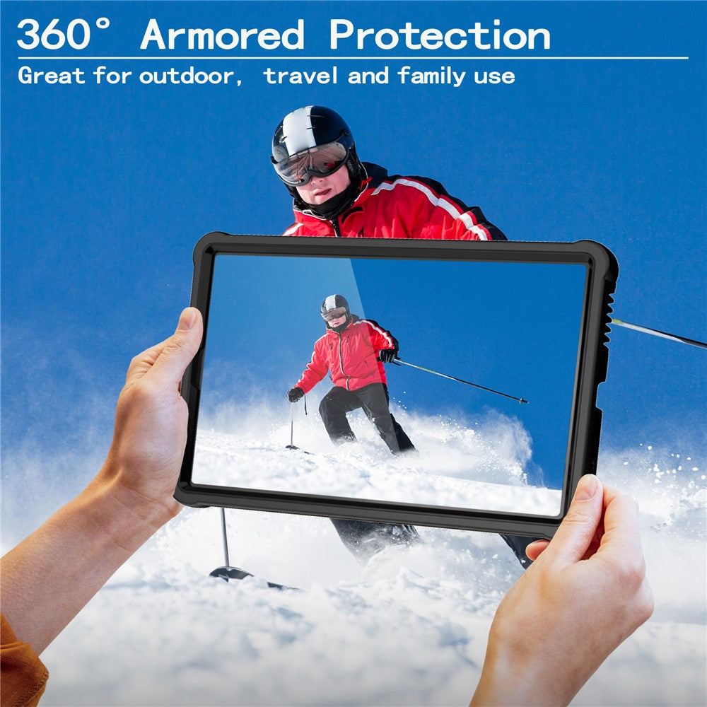 For Lenovo Nook 9 inch (2024) / Tab M9 TB-310FU TB-310FX Case Kickstand PC + Silicone Tablet Cover with Shoulder Strap