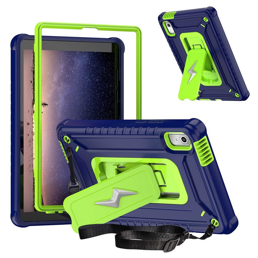 For Lenovo Nook 9 inch (2024) / Tab M9 TB-310FU TB-310FX Case Kickstand PC + Silicone Tablet Cover with Shoulder Strap