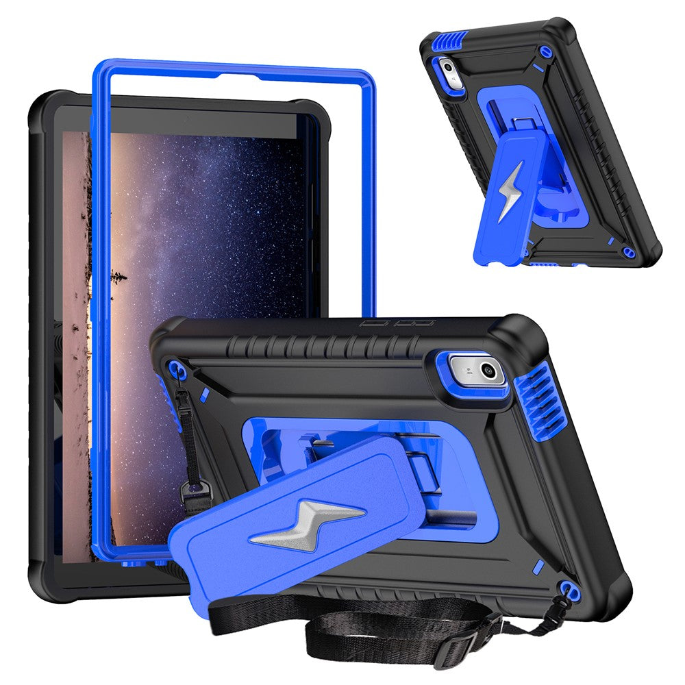For Lenovo Nook 9 inch (2024) / Tab M9 TB-310FU TB-310FX Case Kickstand PC + Silicone Tablet Cover with Shoulder Strap