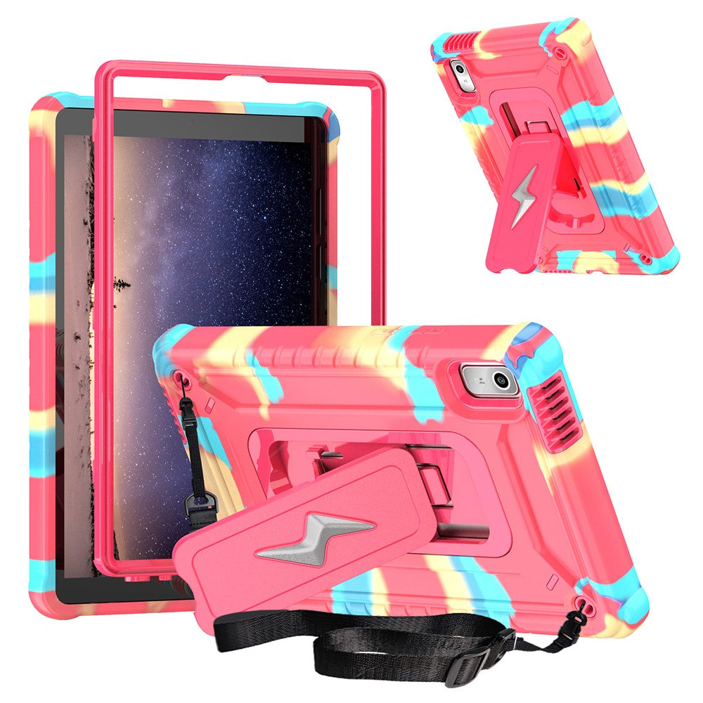 For Lenovo Nook 9 inch (2024) / Tab M9 TB-310FU TB-310FX Case Kickstand PC + Silicone Tablet Cover with Shoulder Strap
