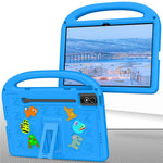Etu i med støttefod, tegneseriedesign og stødabsorberende EVA+PC-tabletcover med rem til børn, til Lenovo Tab P12 / Xiaoxin Pad Pro 12.7 (2025) / Xiaoxin Pad Plus 12.7 / Yoga Pad Pro