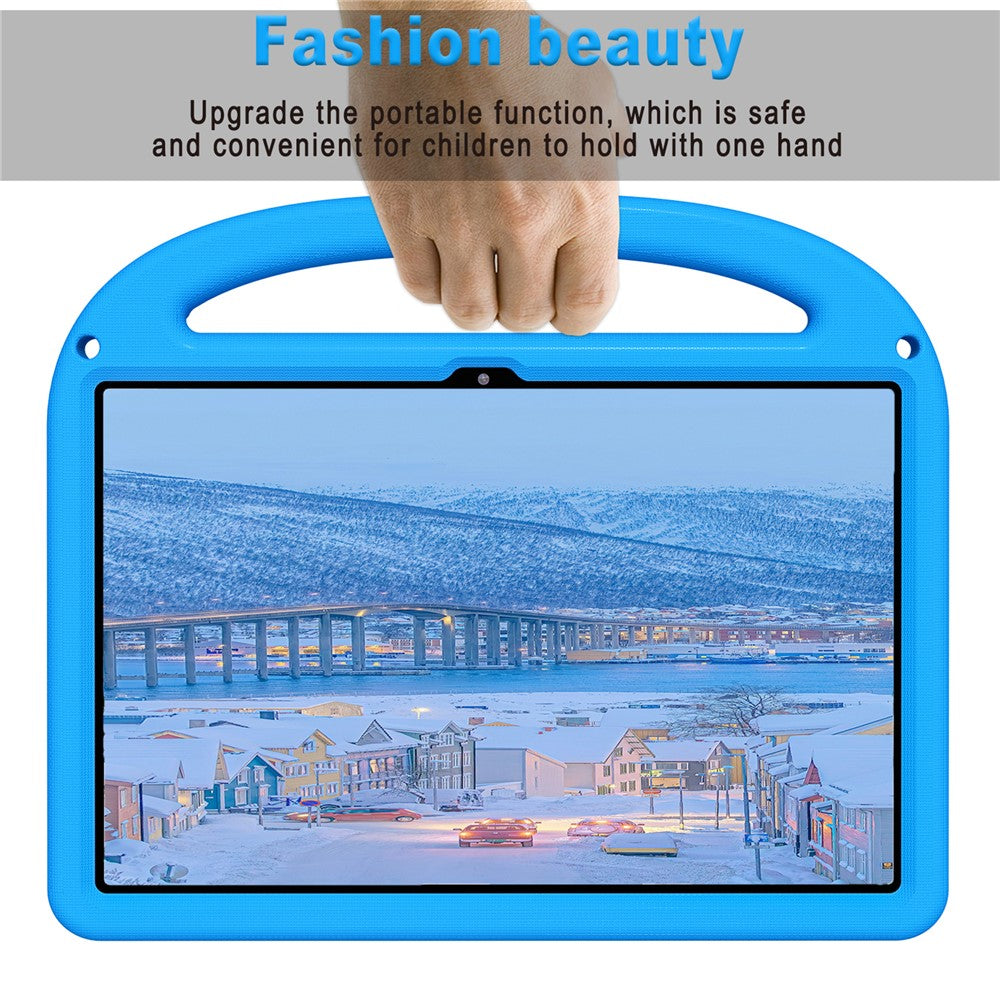 Etu i med støttefod, tegneseriedesign og stødabsorberende EVA+PC-tabletcover med rem til børn, til Lenovo Tab P12 / Xiaoxin Pad Pro 12.7 (2025) / Xiaoxin Pad Plus 12.7 / Yoga Pad Pro