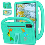 Etu i med støttefod, tegneseriedesign og stødabsorberende EVA+PC-tabletcover med rem til børn, til Lenovo Tab P12 / Xiaoxin Pad Pro 12.7 (2025) / Xiaoxin Pad Plus 12.7 / Yoga Pad Pro