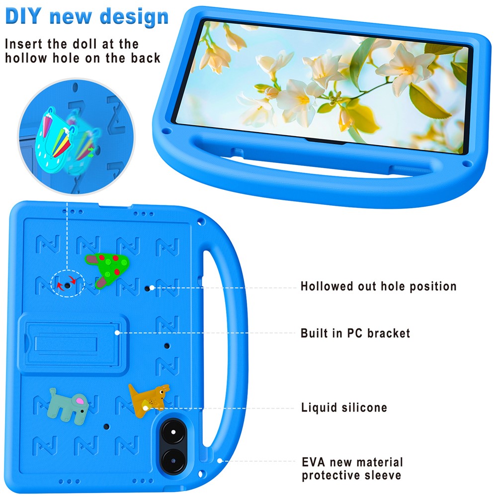 Tablet Case For Xiaomi Redmi Pad Pro / Pad Pro 5G  /  Poco Pad 5G  /  4G Kickstand Case Cartoon Design Anti-Drop EVA+PC Tablet Cover with Strap for Kids