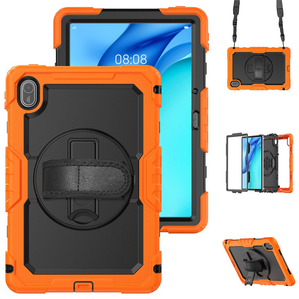 For Huawei MatePad SE 11 Case PC + Silicone Tablet Cover with PET Anti-Scratch Film and Shoulder Strap