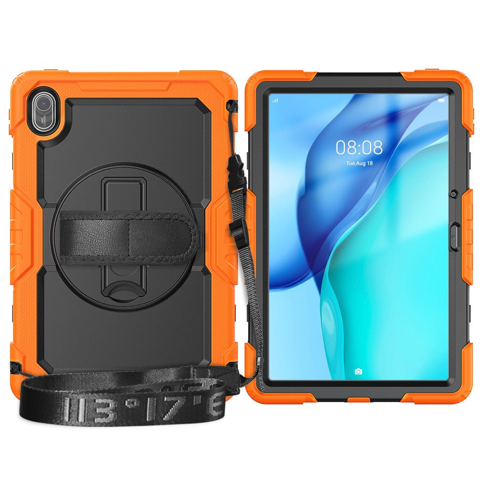 For Huawei MatePad SE 11 Case PC + Silicone Tablet Cover with PET Anti-Scratch Film and Shoulder Strap