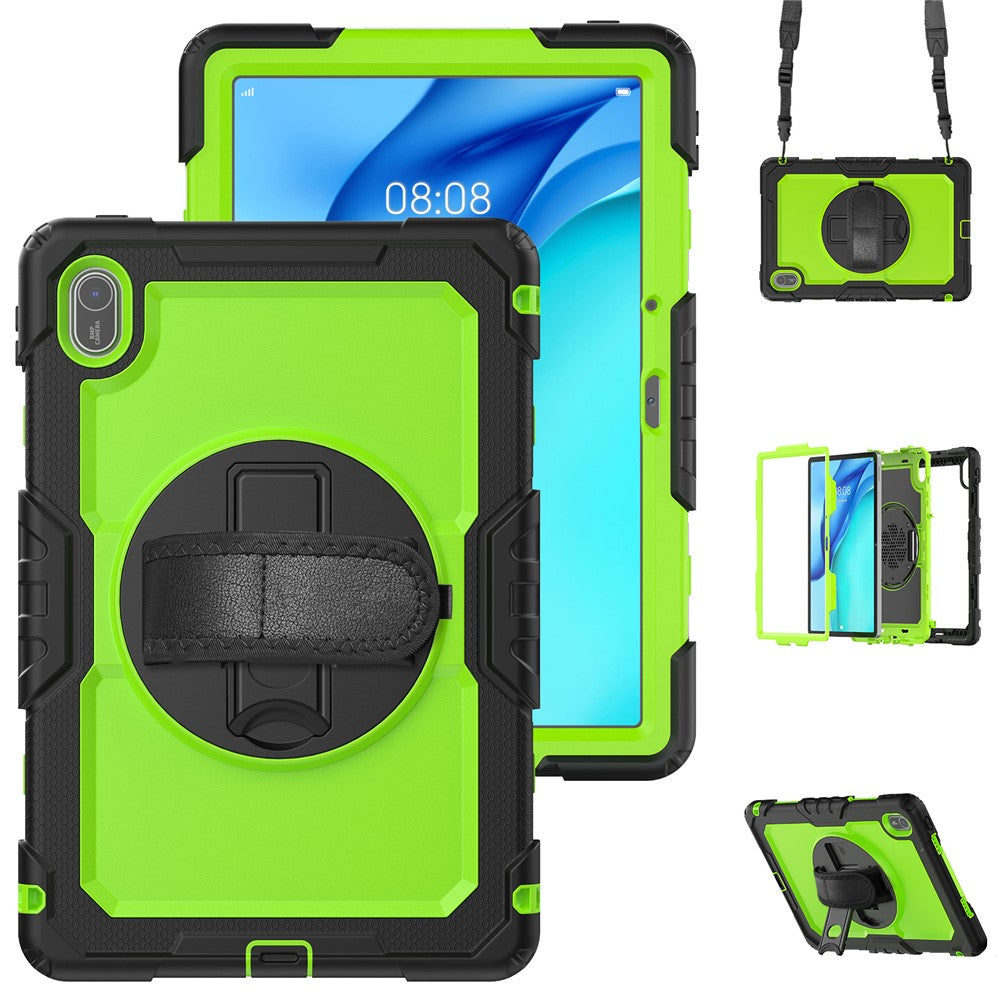 For Huawei MatePad SE 11 Case PC + Silicone Tablet Cover with PET Anti-Scratch Film and Shoulder Strap