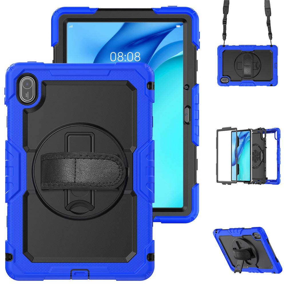 For Huawei MatePad SE 11 Case PC + Silicone Tablet Cover with PET Anti-Scratch Film and Shoulder Strap
