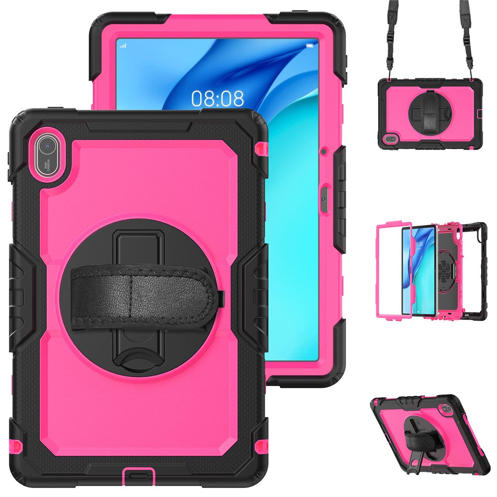 For Huawei MatePad SE 11 Case PC + Silicone Tablet Cover with PET Anti-Scratch Film and Shoulder Strap