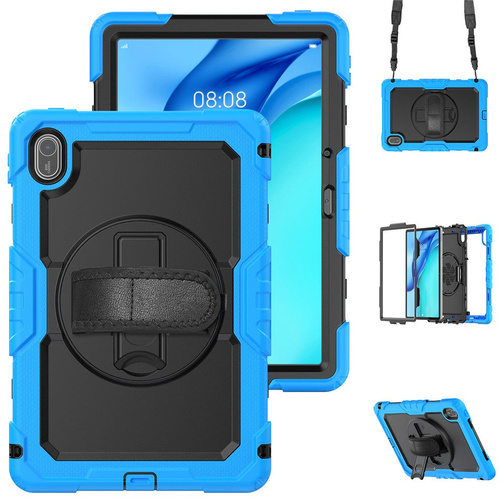 For Huawei MatePad SE 11 Case PC + Silicone Tablet Cover with PET Anti-Scratch Film and Shoulder Strap