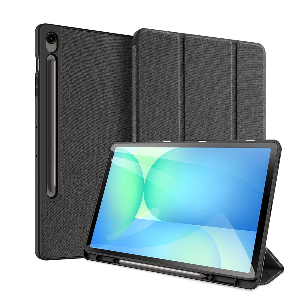 DUX DUCIS For Samsung Galaxy Tab S10 FE+ Case  Domo Series Tri-fold Stand PU Leather Tablet Cover