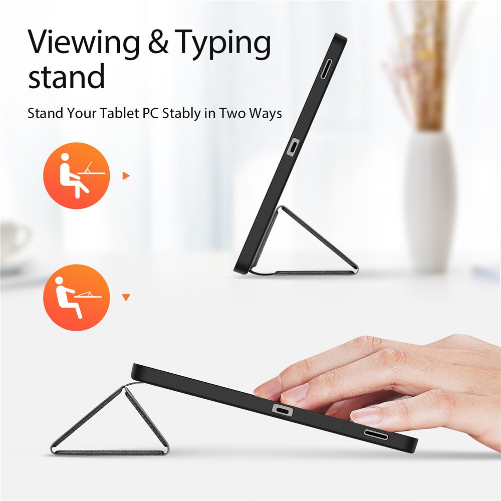 DUX DUCIS For Samsung Galaxy Tab S10 FE+ Case  Domo Series Tri-fold Stand PU Leather Tablet Cover
