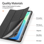 DUX DUCIS For Samsung Galaxy Tab S10 FE+ Case  Domo Series Tri-fold Stand PU Leather Tablet Cover