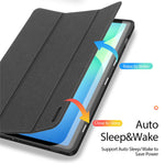 DUX DUCIS For Samsung Galaxy Tab S10 FE+ Case  Domo Series Tri-fold Stand PU Leather Tablet Cover